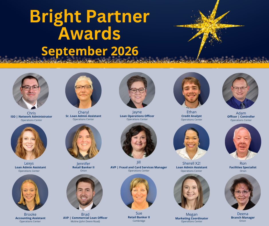 BankORION's Bright Partner Awards for September w graphic